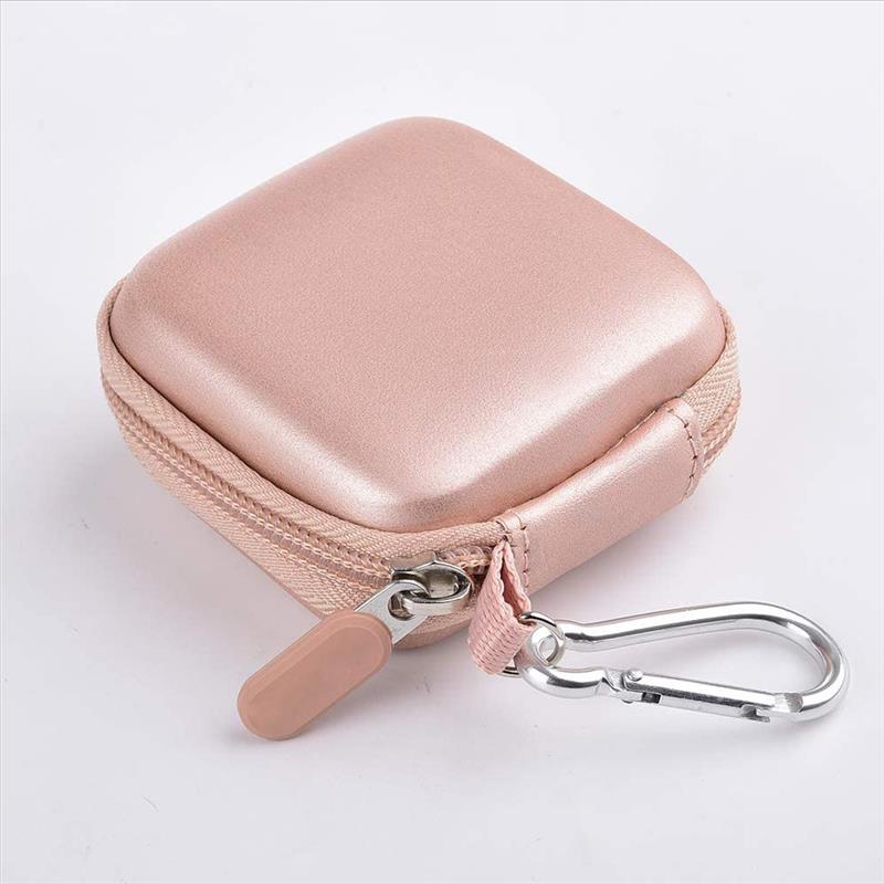 Headphone Ear Bud Earphone Headset Case Small Storage Organizer Carrying Pouch Bag with Carabiners